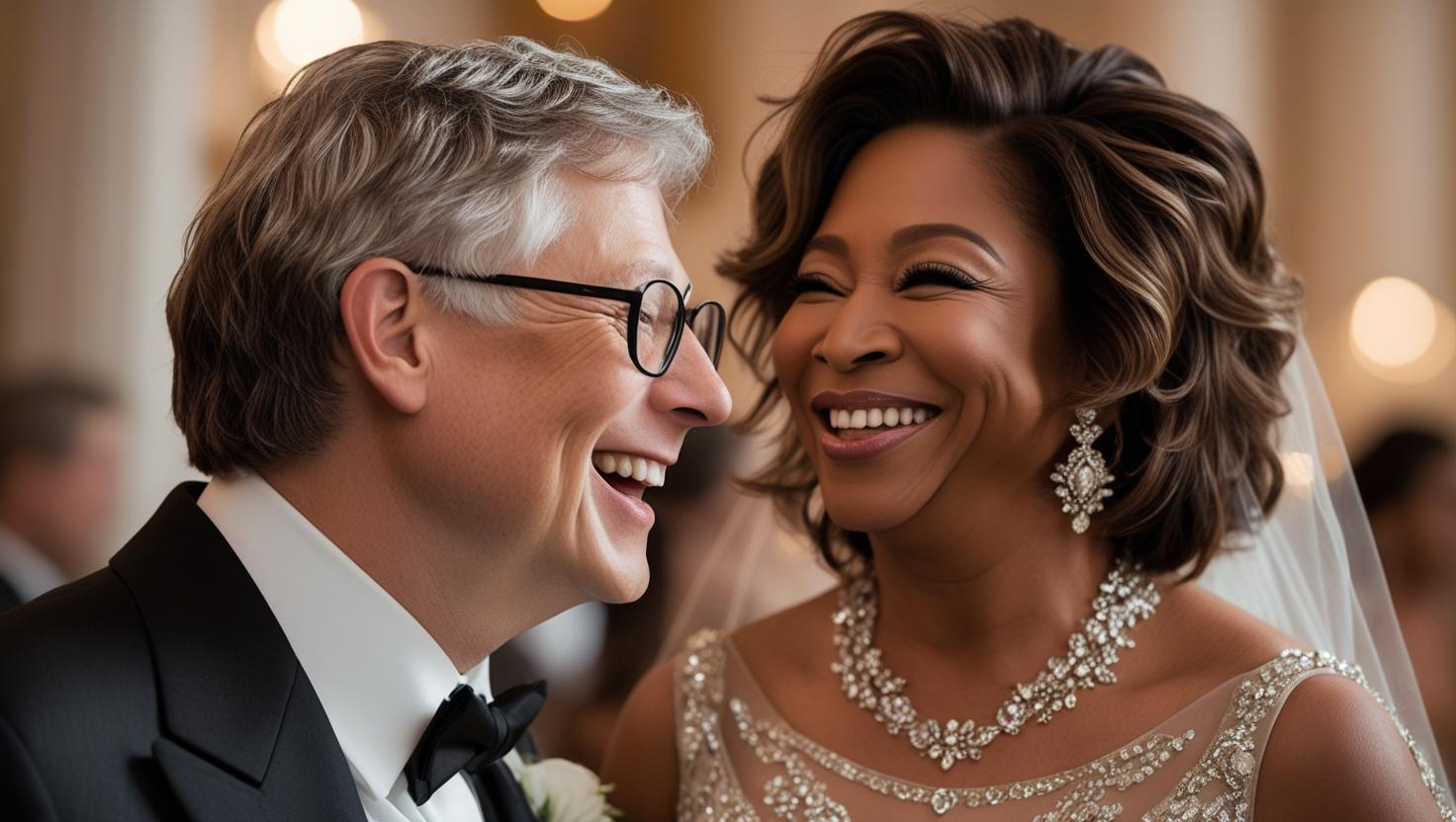 Gates-Heard Duo Shares a Smiling Moment at Bezos-Sanchez Royal Wedding