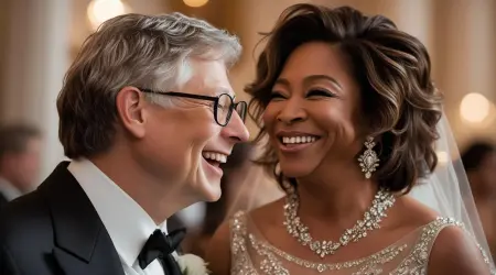 Gates-Heard Duo Shares a Smiling Moment at Bezos-Sanchez Royal Wedding